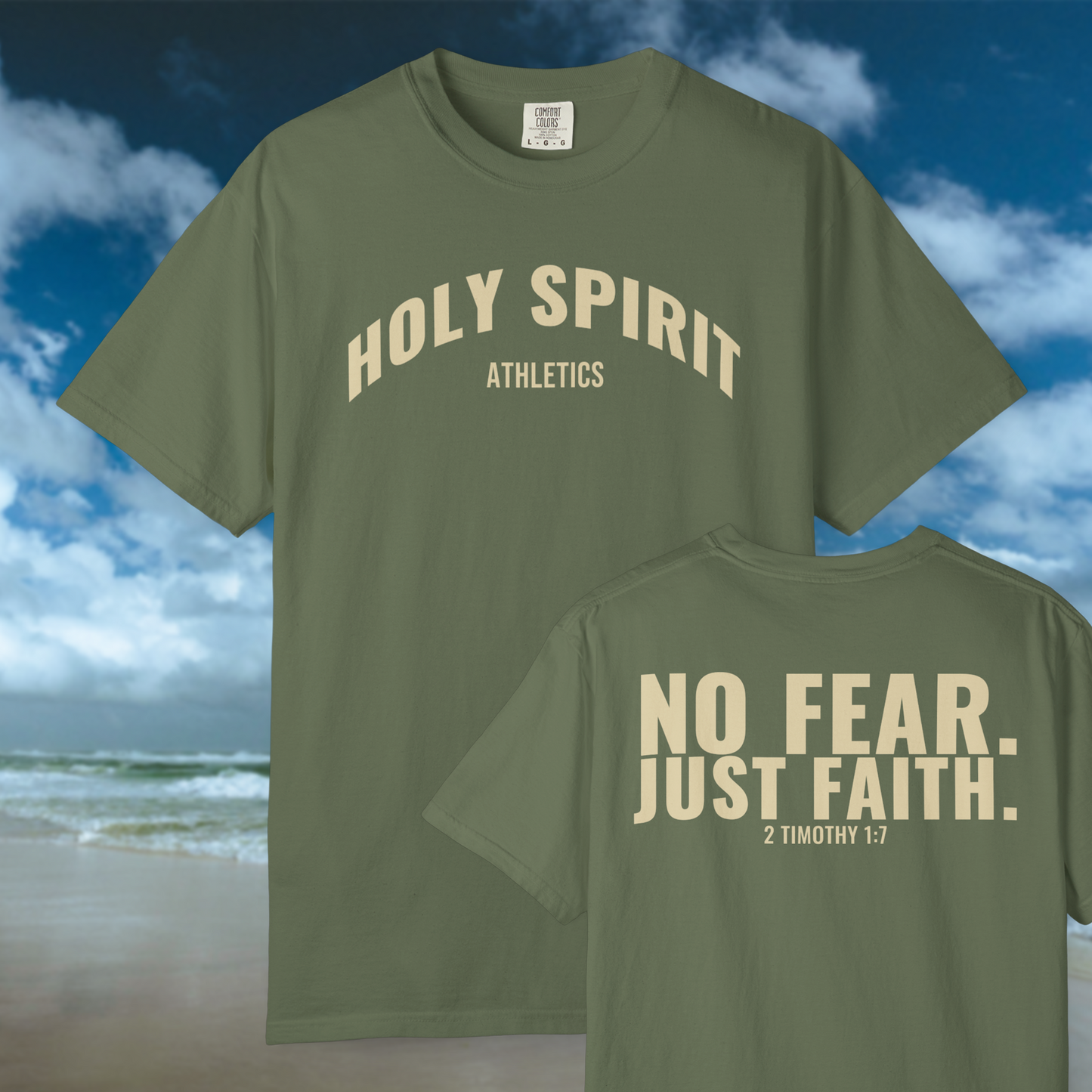 Holy Spirit Athletics Tee - Sage/Cream