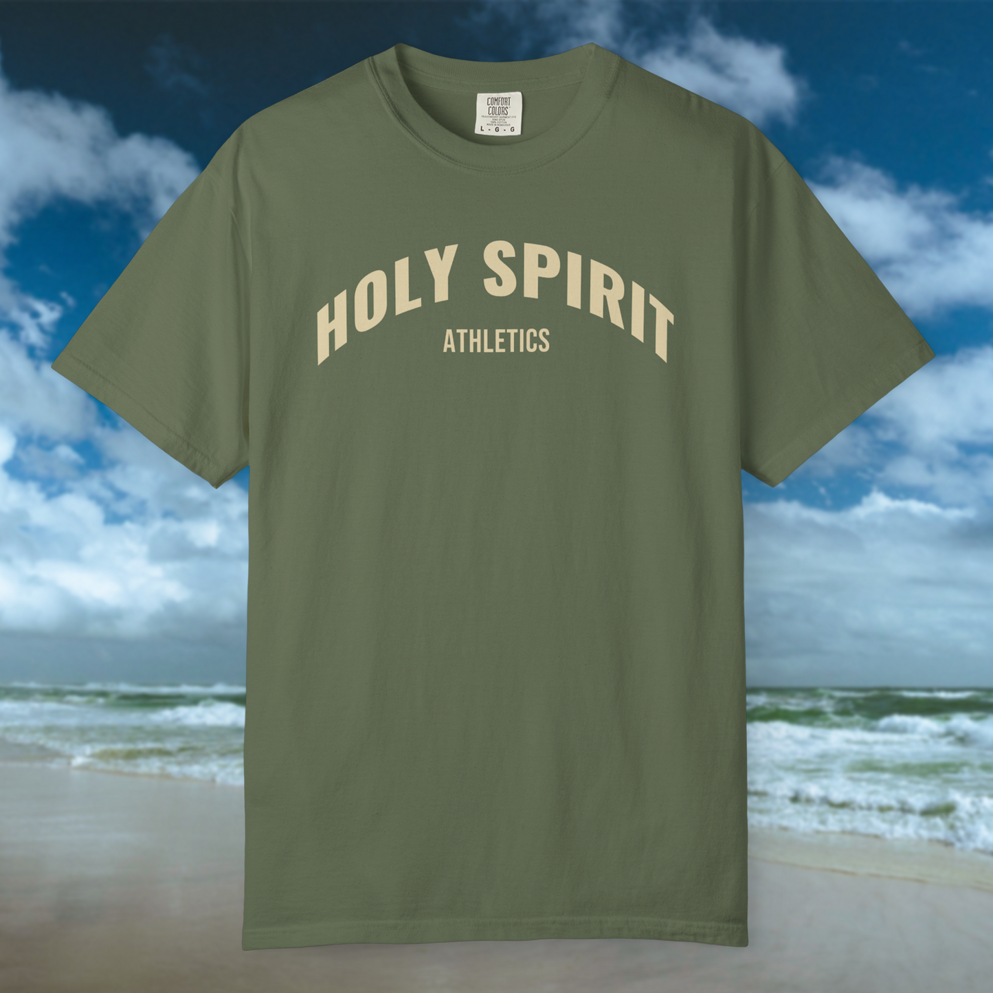 Holy Spirit Athletics Tee - Sage/Cream