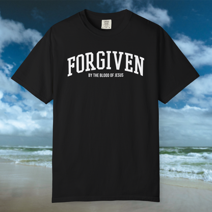 Forgiven By His Blood Tee - Black/White