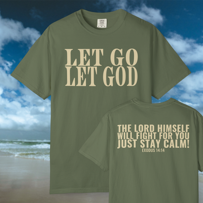Let Go Let God Tee - Sage/Cream