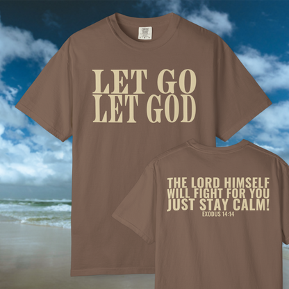 Let Go Let God Tee - Espresso/Cream