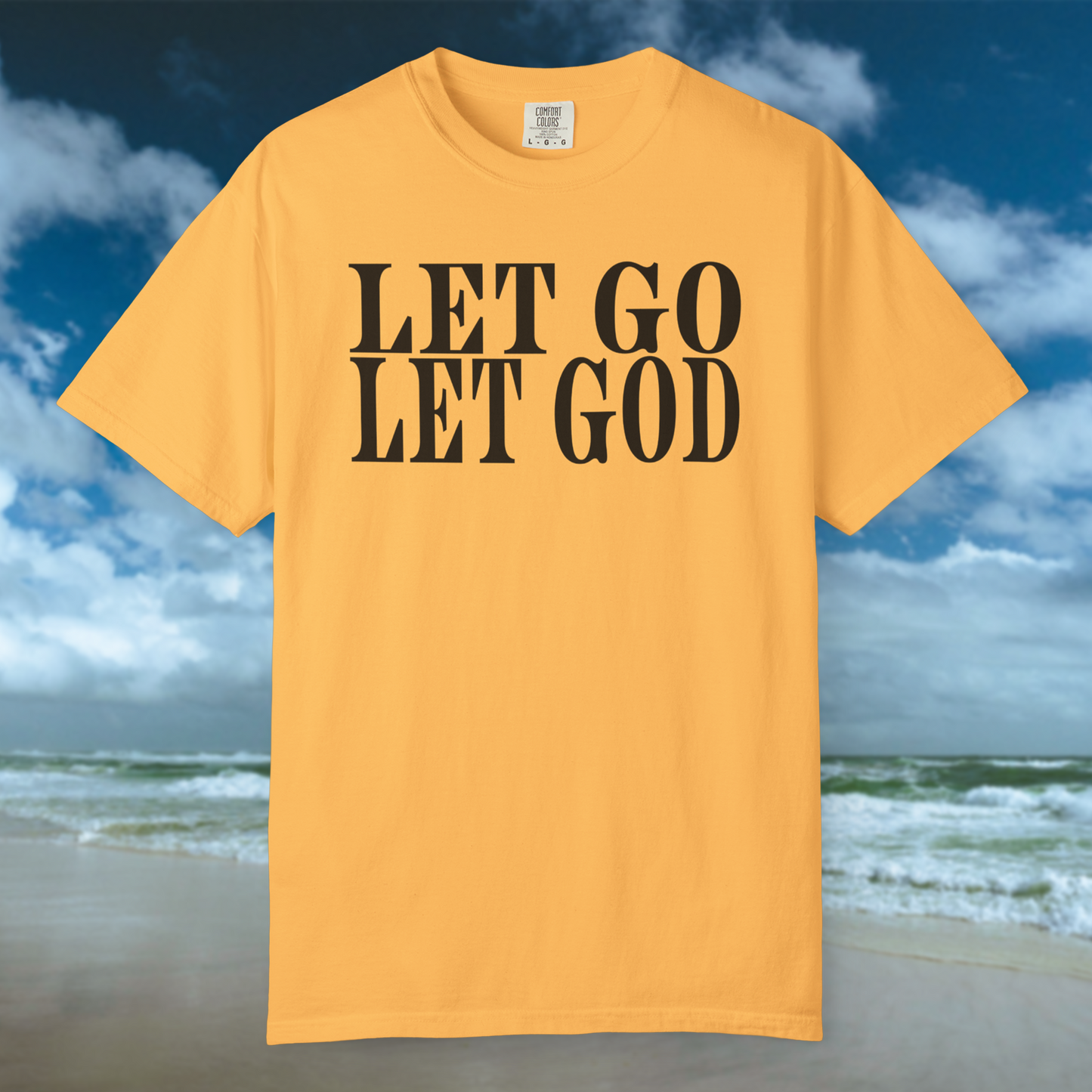 Let Go Let God Tee - Citrus/Black