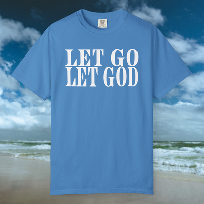 Let Go Let God Tee - Royal Blue/White