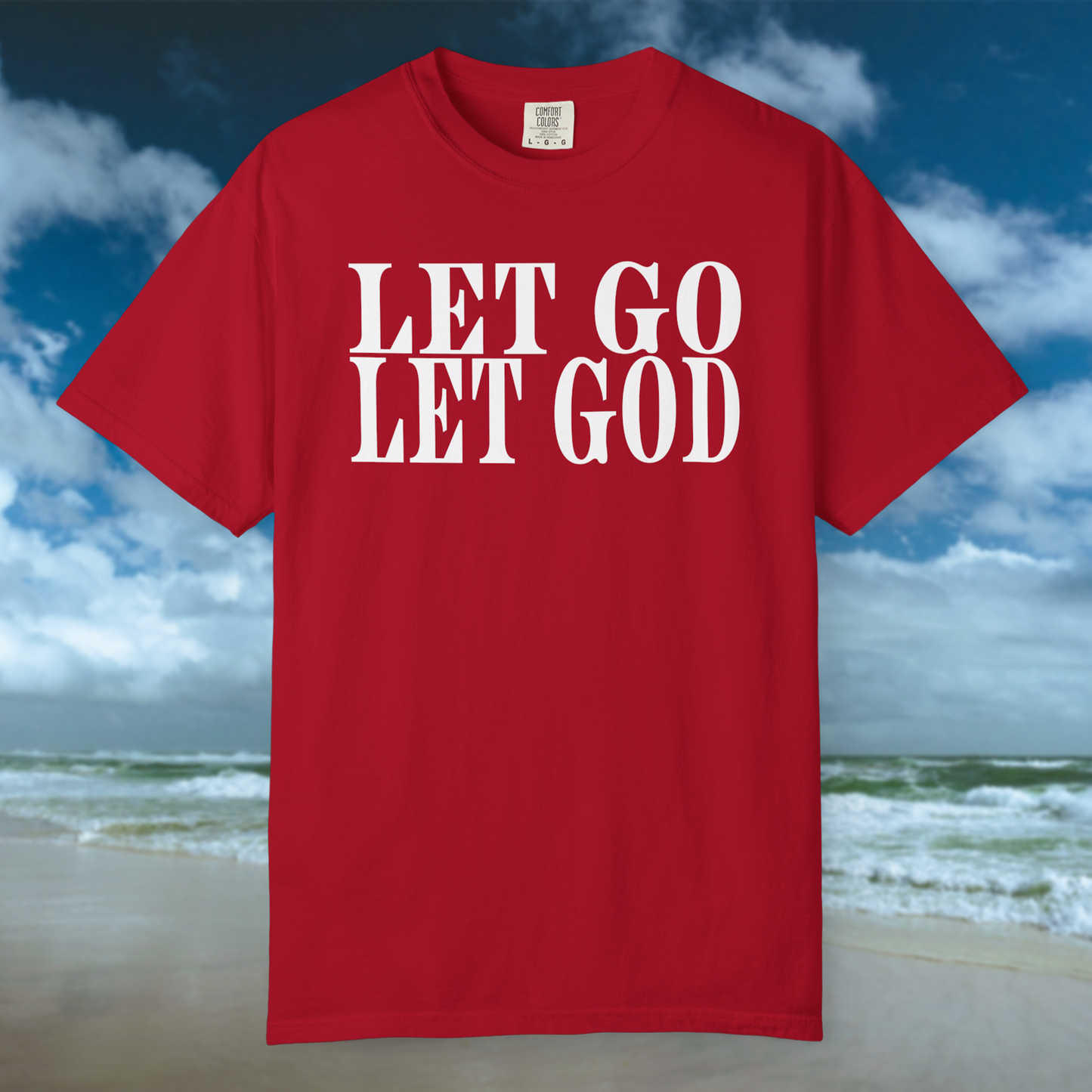 Let Go Let God Tee - Red/White