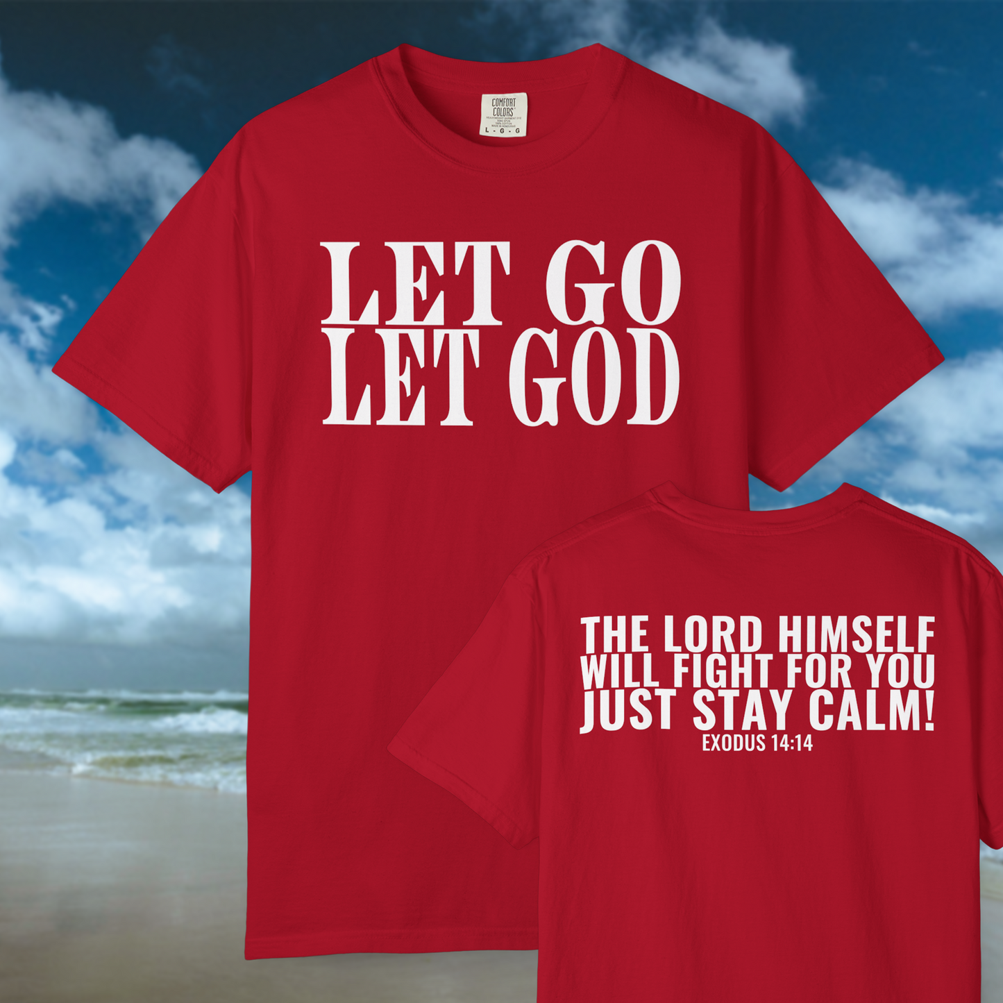 Let Go Let God Tee - Red/White
